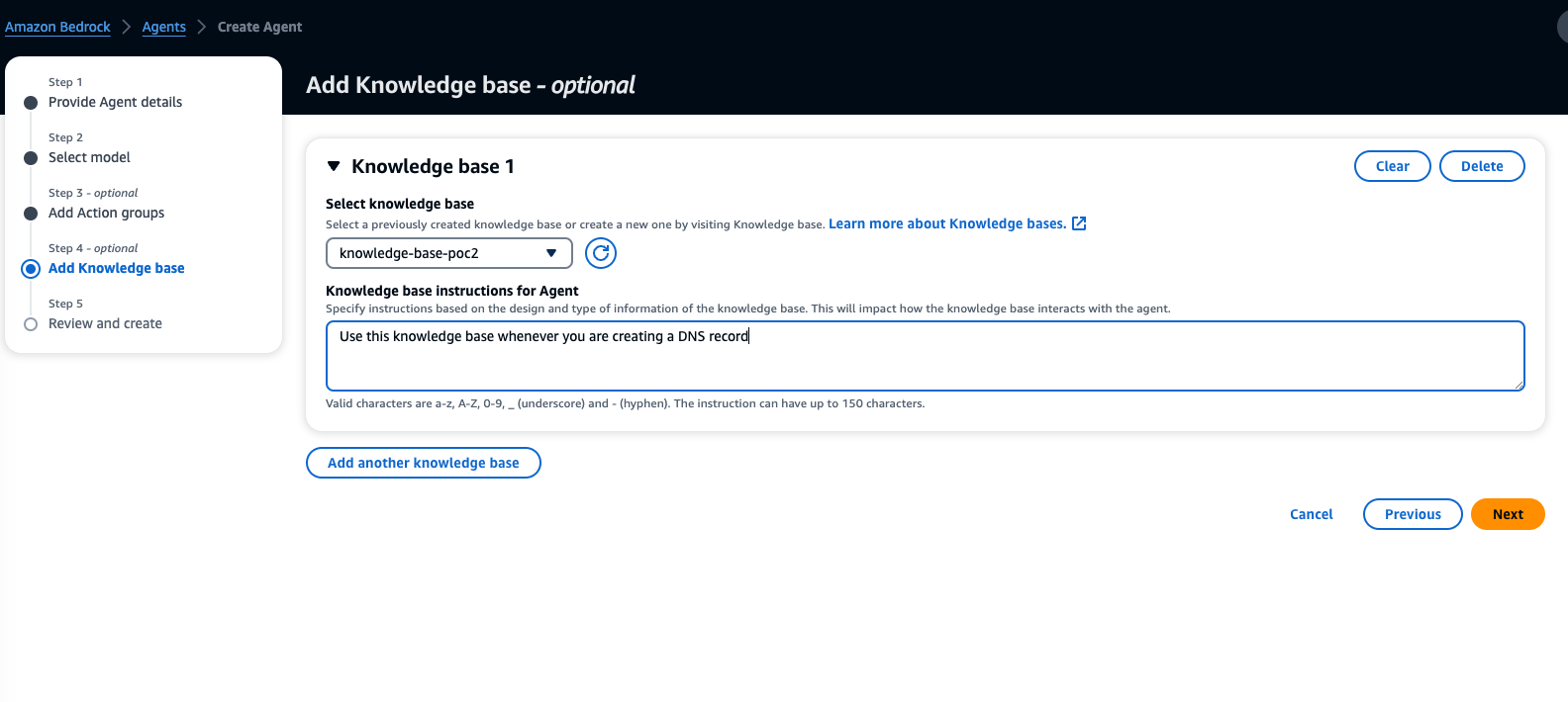 Figure 2.4 - Adding Knowledge Base to Agent