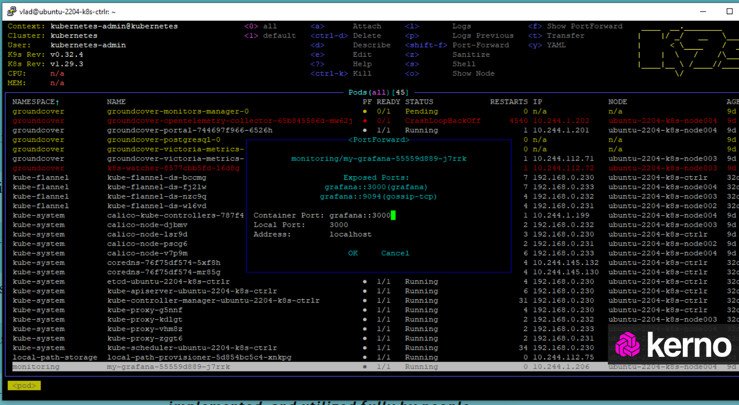 Figure 7 - Introduction to Kubernetes via K9S | Port Forwarding via K9S