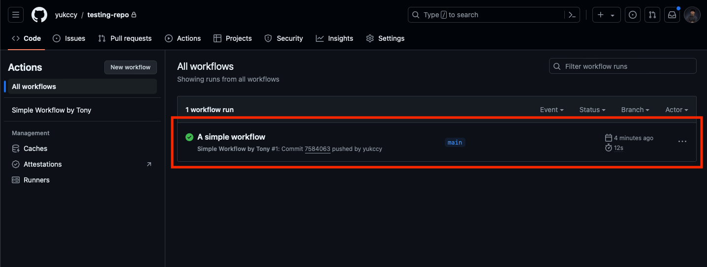 Figure 5 Create Your First Workflows | First workflow execution.