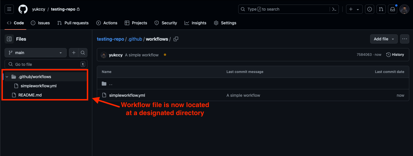 Figure 4 Create Your First Workflows | Workflow file at a designated directory.