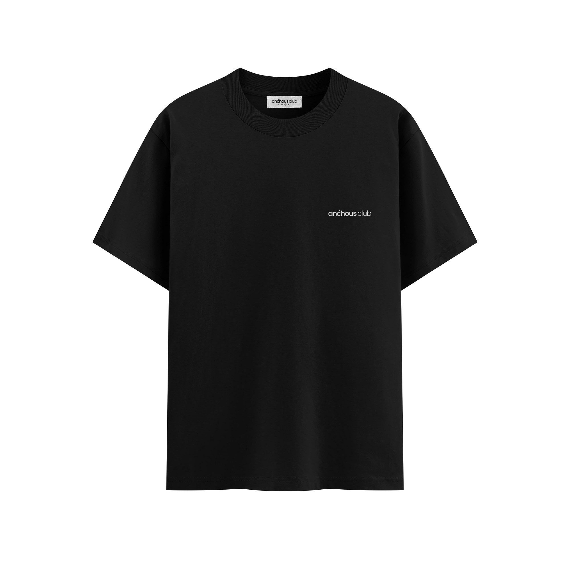 anchous club tee in black, front