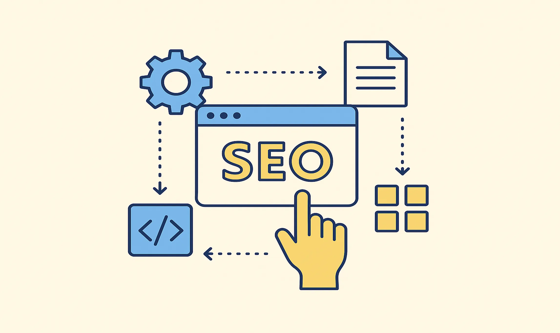 No-code programmatic SEO workflow showing automated content generation from database to published pages