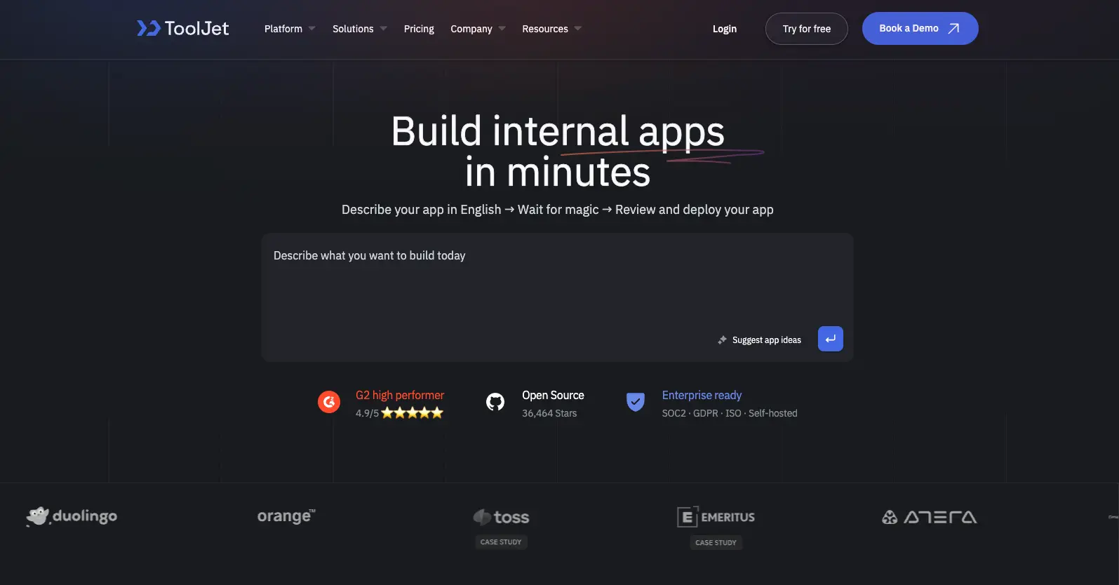 Tooljet No-Code Internal App