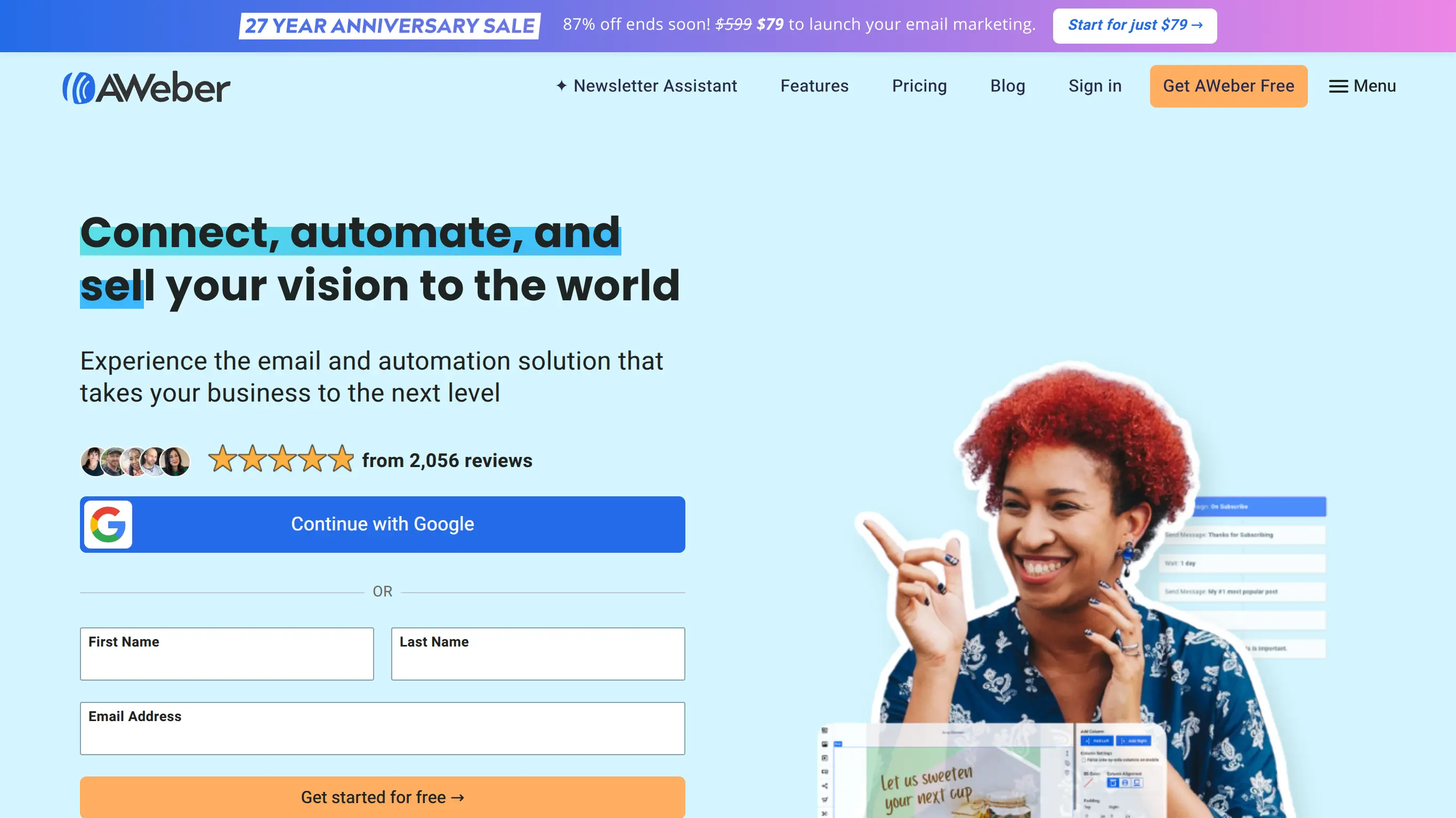 illustration image for the no-code tool AWeber