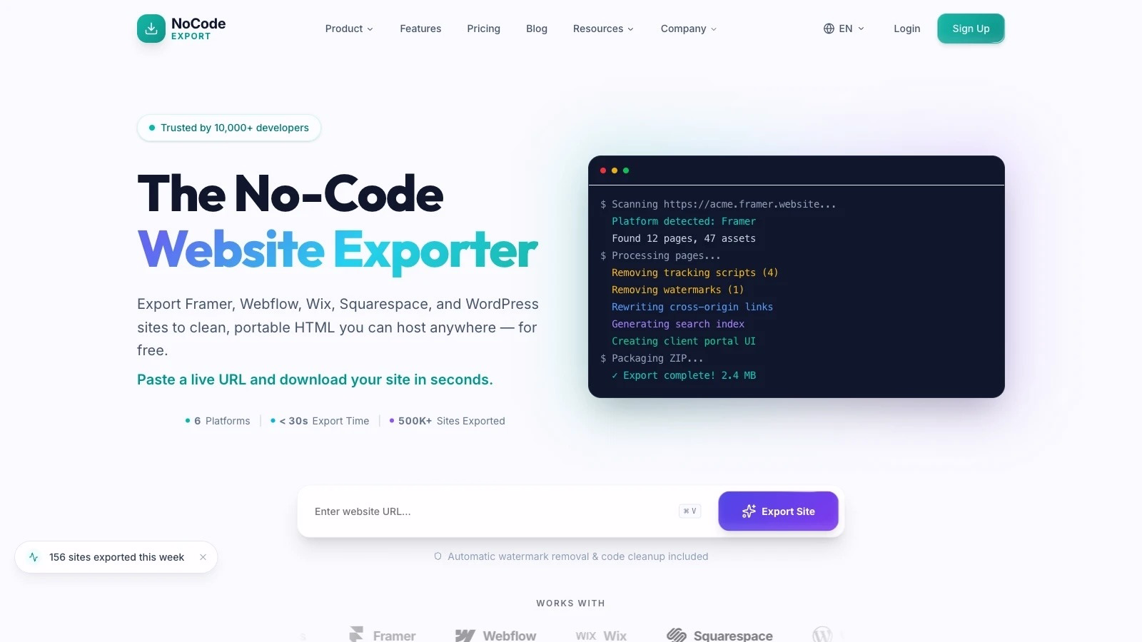 illustration image for the no-code tool NoCodeExport