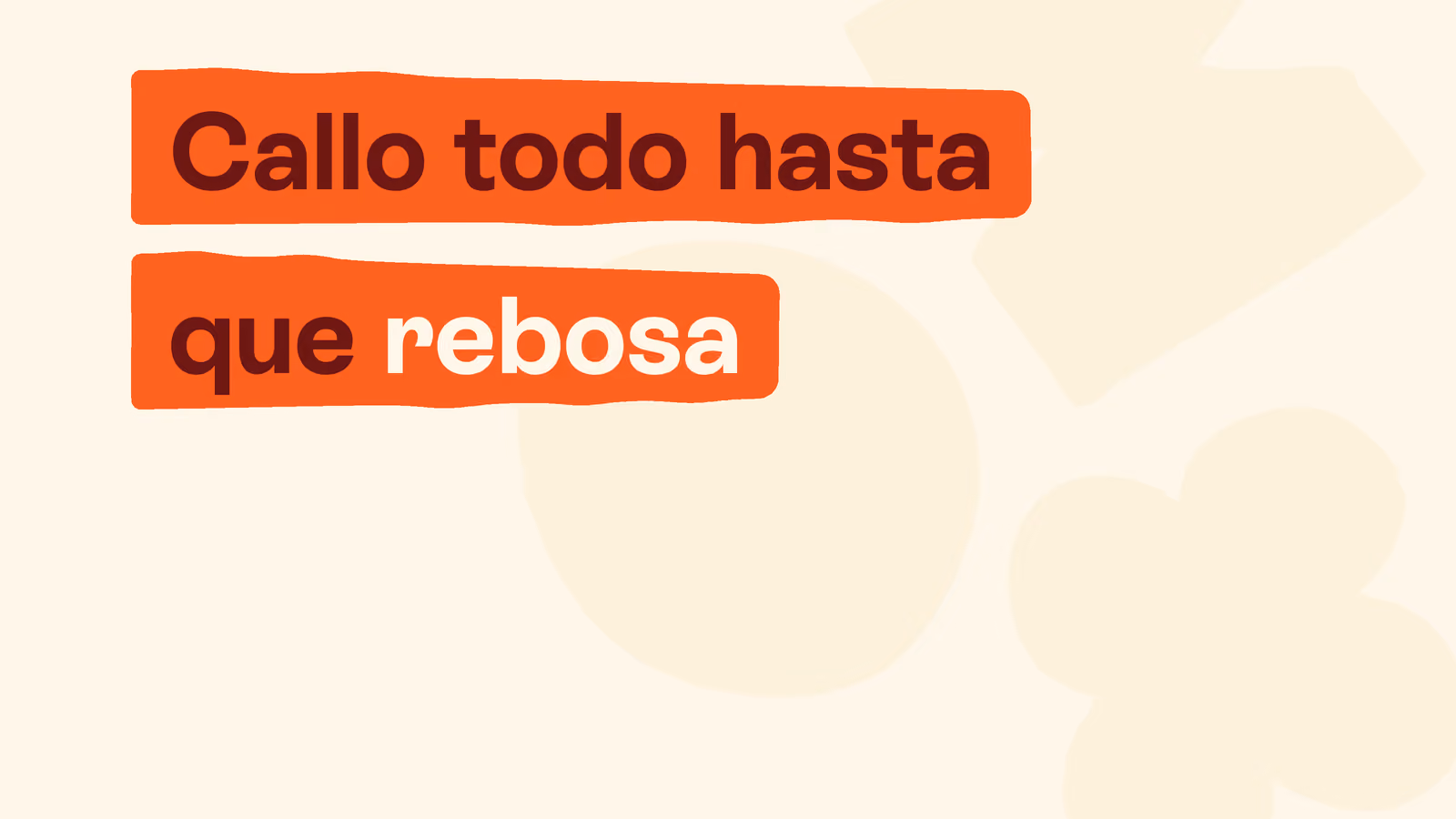 No puedo expresar lo que siento: acumulo y luego exploto