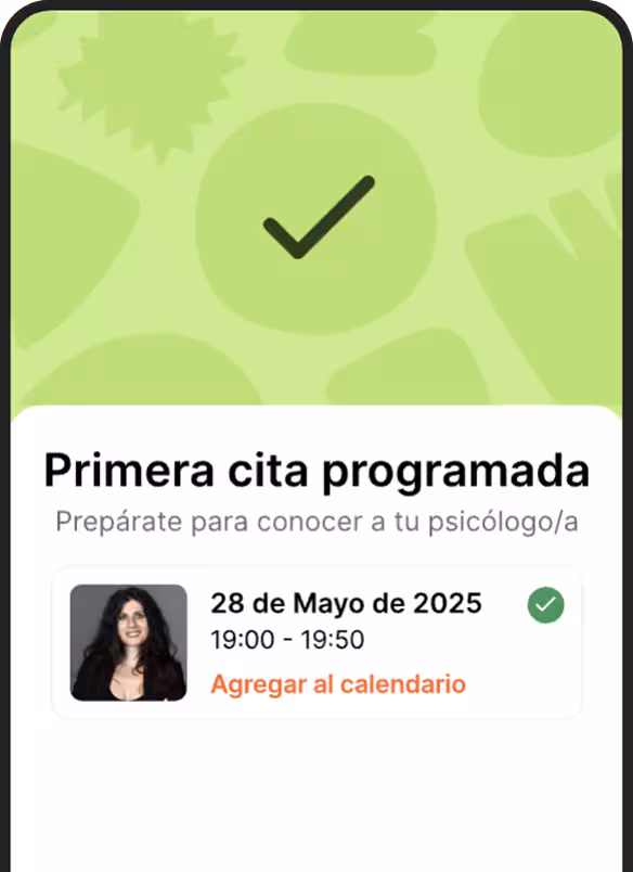 Primo incontro fissato schermata dell'app