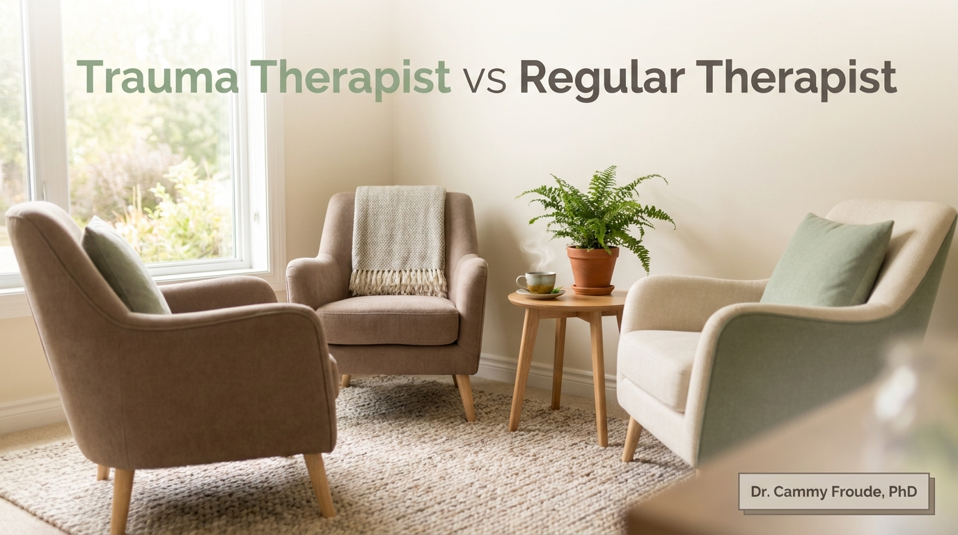 Difference between a trauma therapist and a regular therapist, Dr. Cammy Froude, PhD