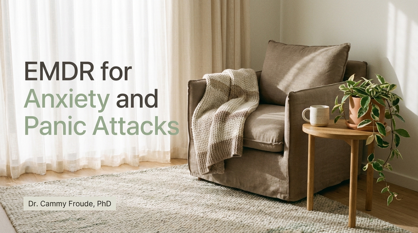 EMDR for anxiety and panic attacks, a calm San Francisco therapy space, Dr. Cammy Froude, PhD