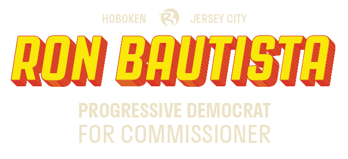 Ron Bautista campaign logo -- progressive democrat running for Hudson County Commissioner for Hoboken and New Jersey
