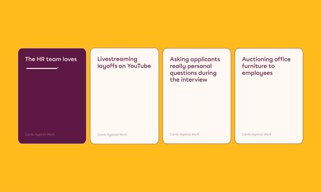 Cards against work funny questions