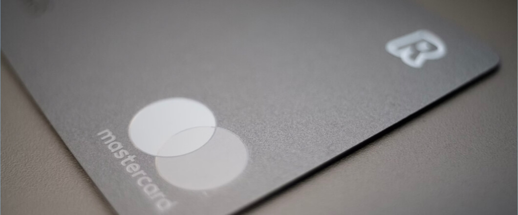 Shiny Mastercard credit card from leading UK FinTech Revolut