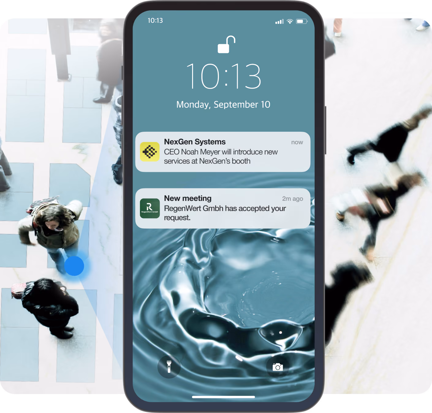 Ui showing location based push notifications.