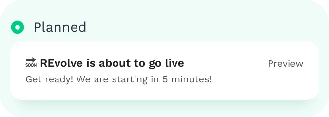 Scheduled notification for when session is about to go live.