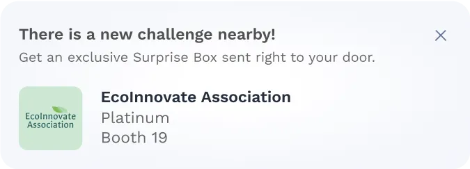 Sponsor notification showing there is a challenge nearby