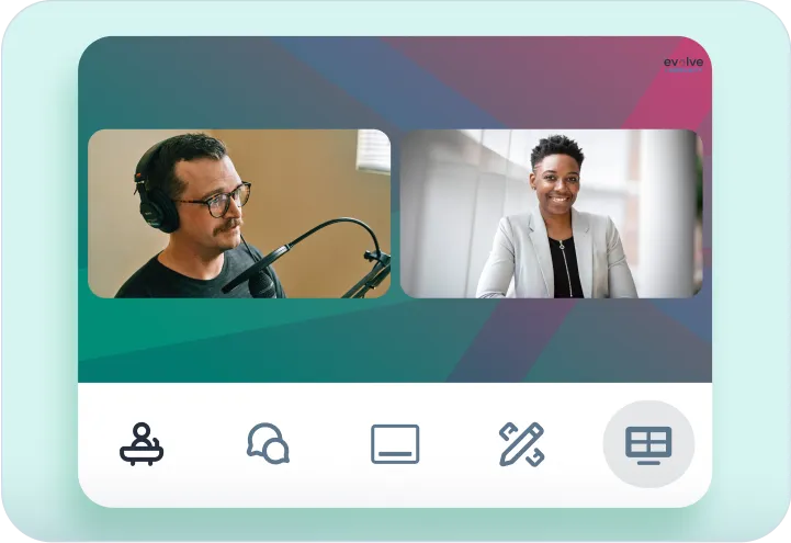 Swapcard app showing roundtable function with two participants.