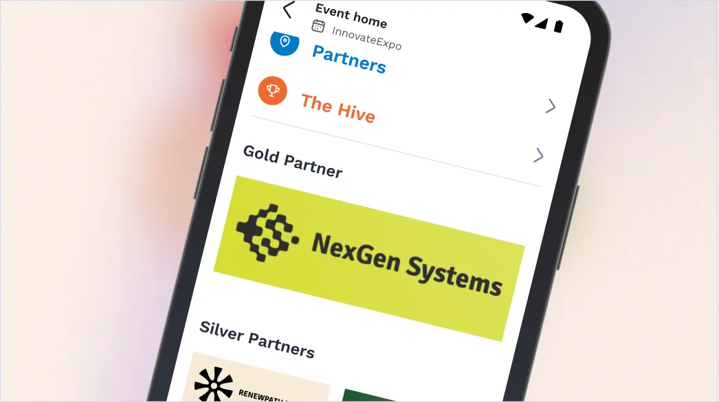 Swapcard event app with premium sponsor placement on event home page