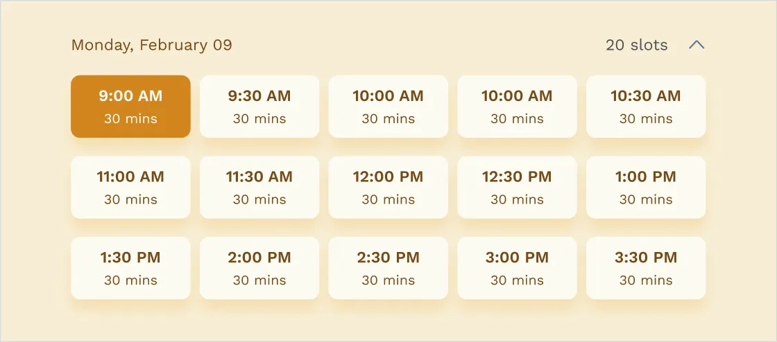 Available times for schedule managment