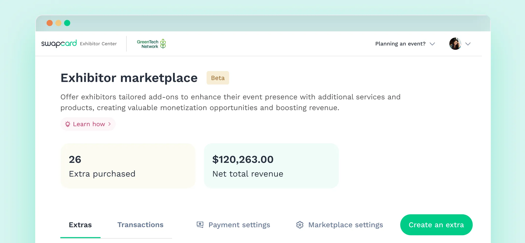 Swapcard exhibitor marketplace allows exhibitors to purchase add-ons for event ROI that is self-serve.