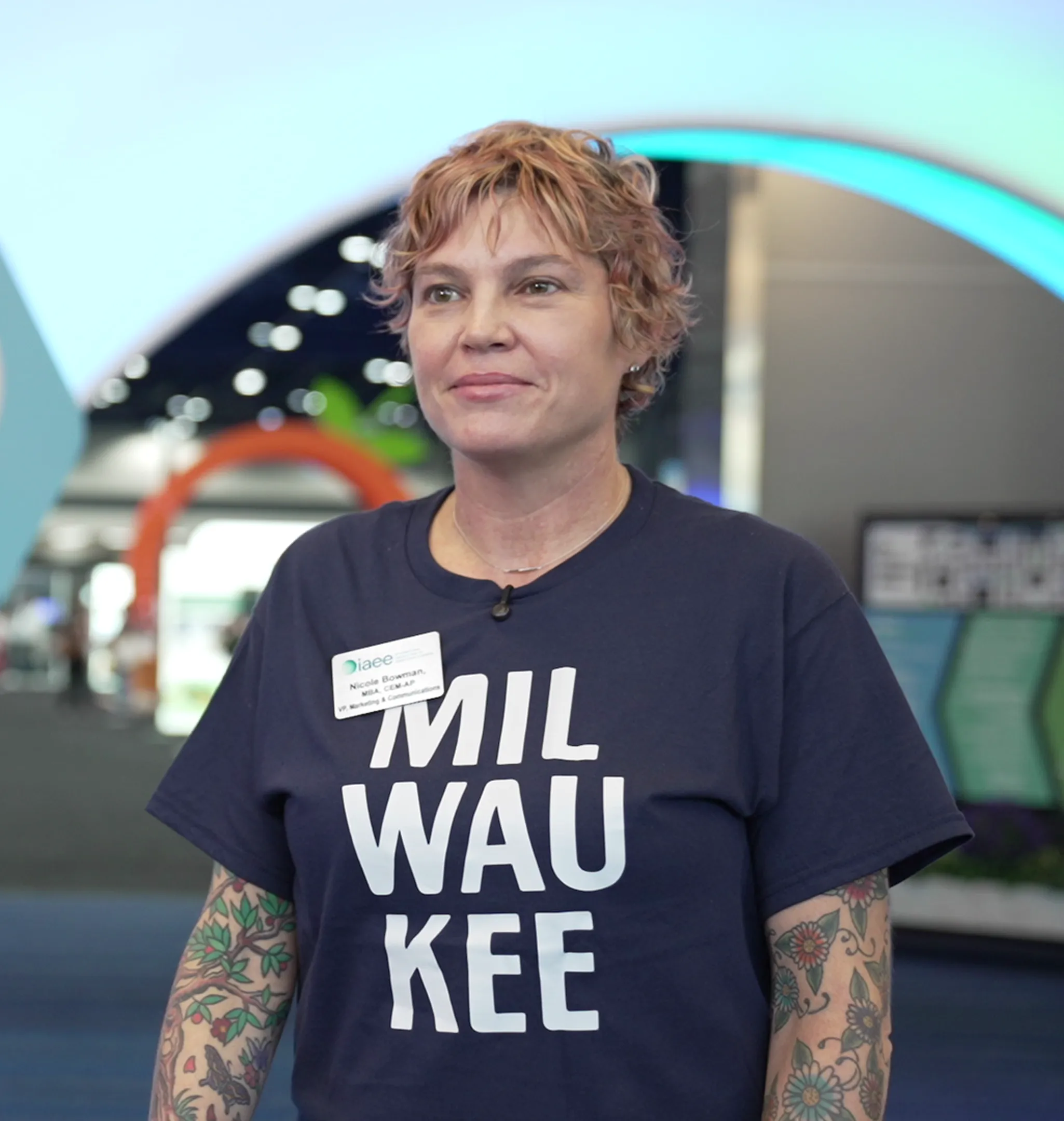 Nicole Bowman of IAEE in a Swapcard customer video testimonial.