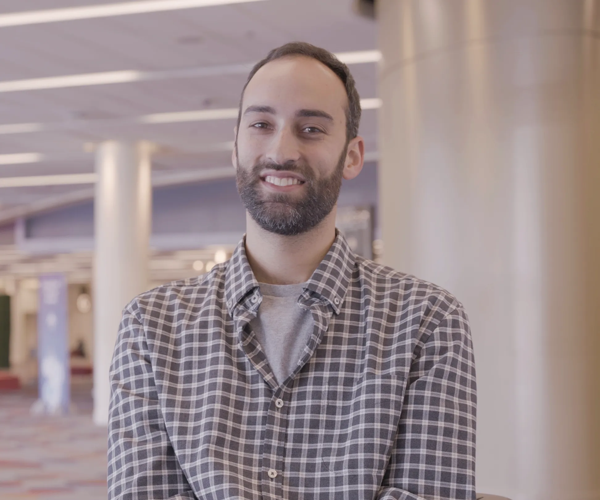 Matt Baum of HLTH Europe in a Swapcard customer video testimonial.