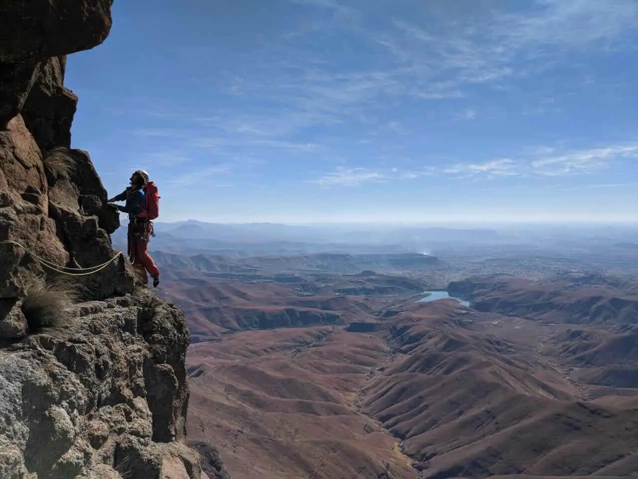 TRistan Firman on The Traverse Pitch, Angus Lepan route, Sentinel