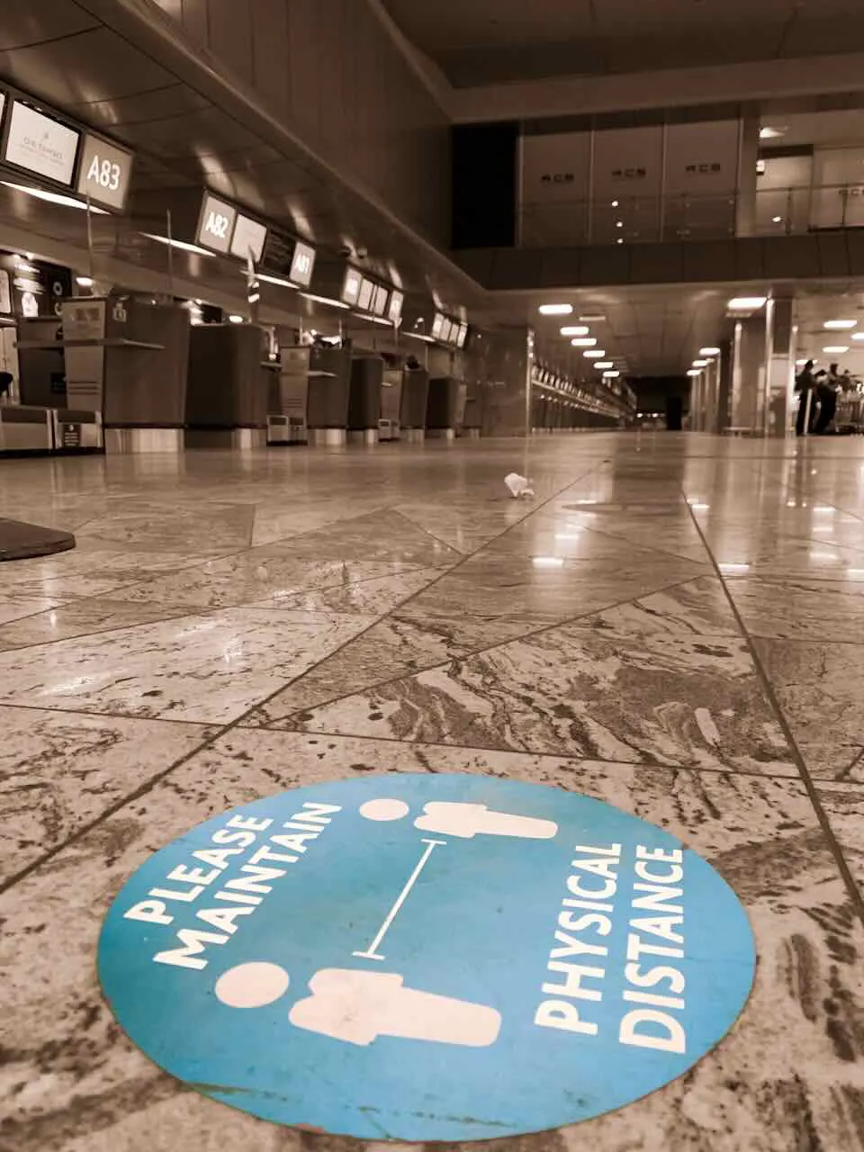 An empty Johannesburg Intl. check in