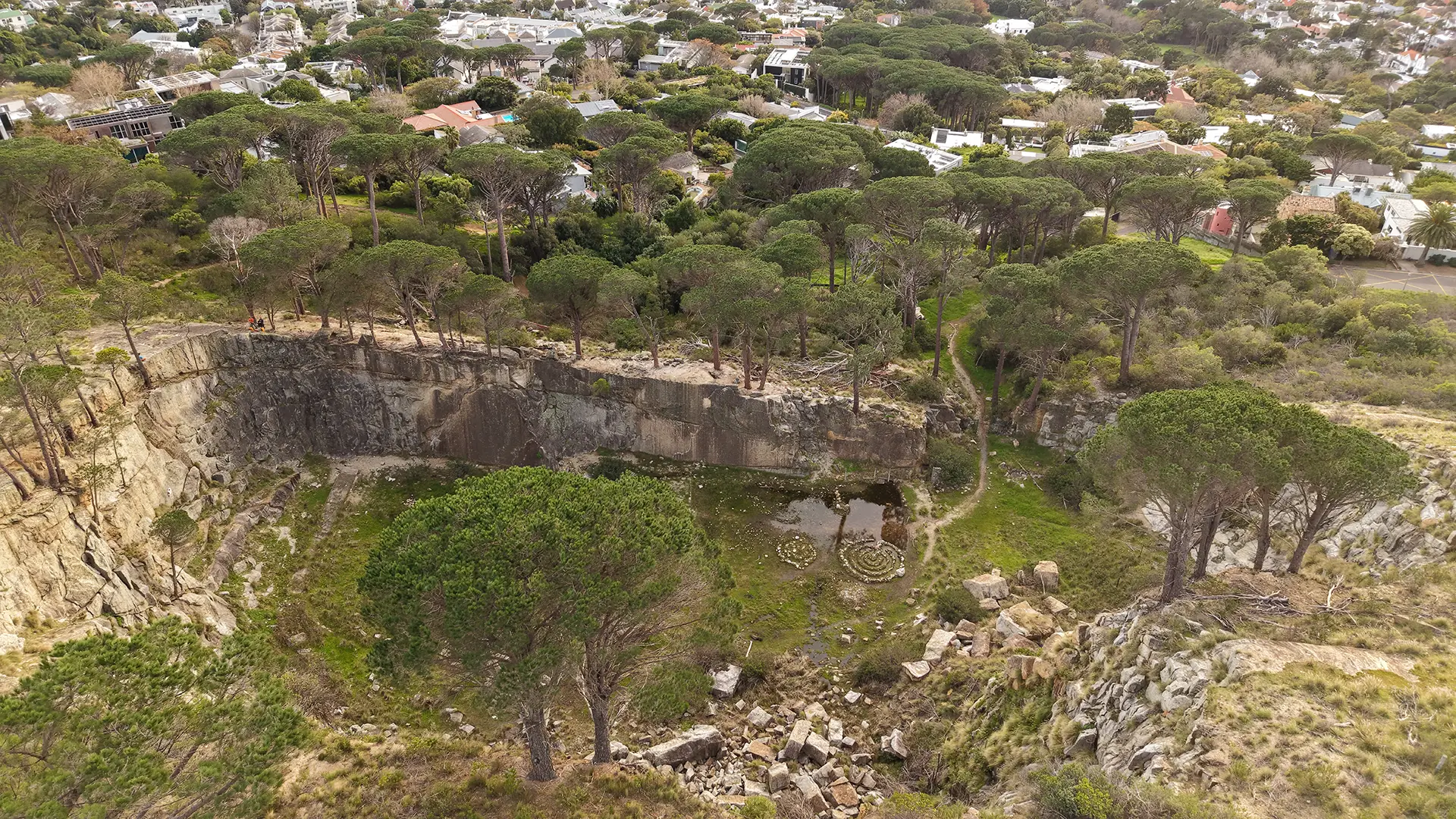 Birds Eye View of Higgovale Quarry, tabe Mountain
