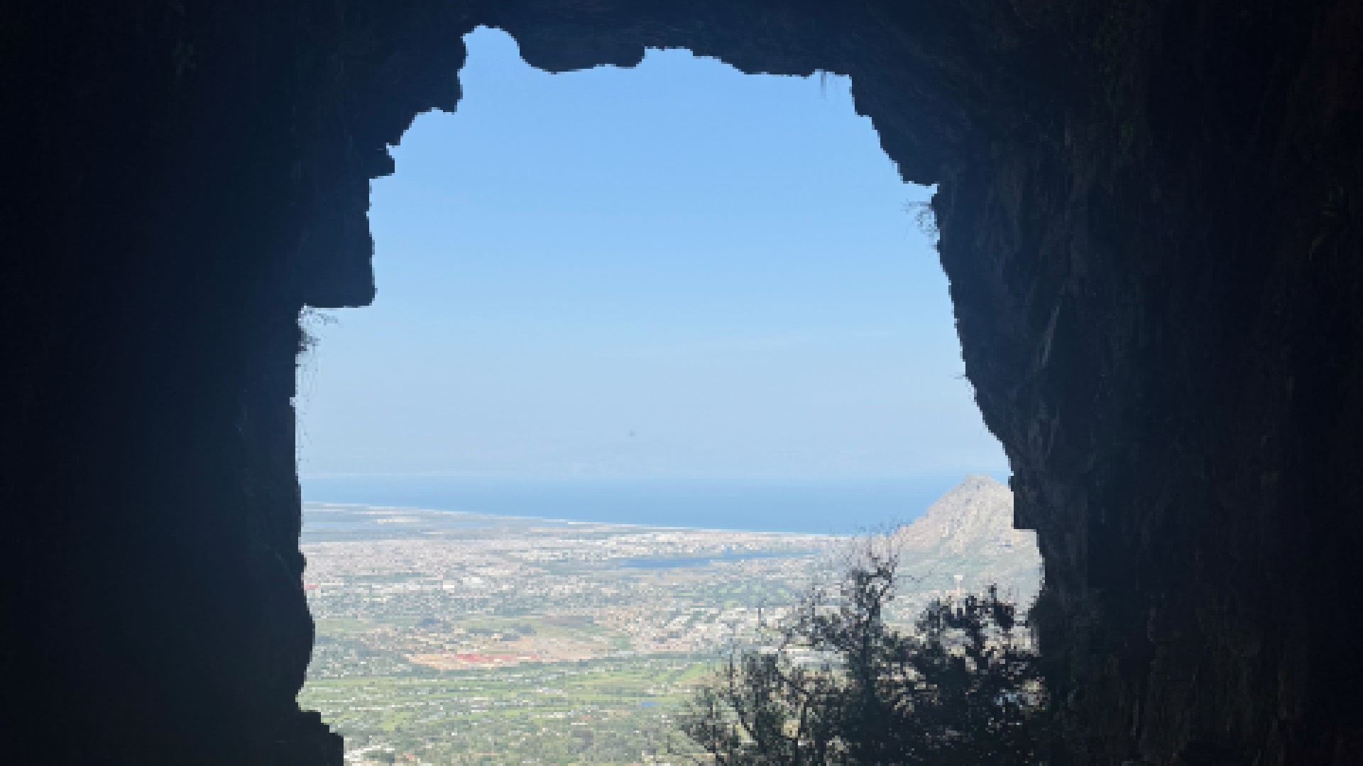 The view of the city from inside the elephants eye cave 
