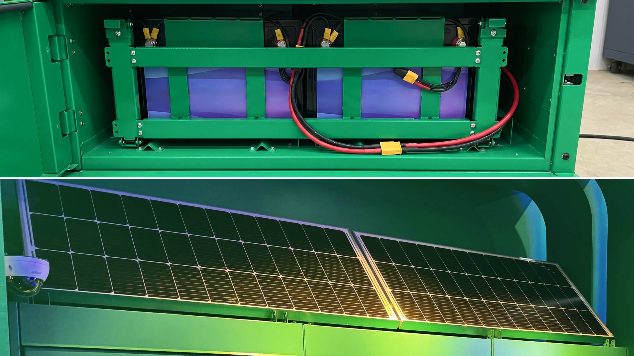 Solar-powered locker serving a remote location far from reliable infrastructure