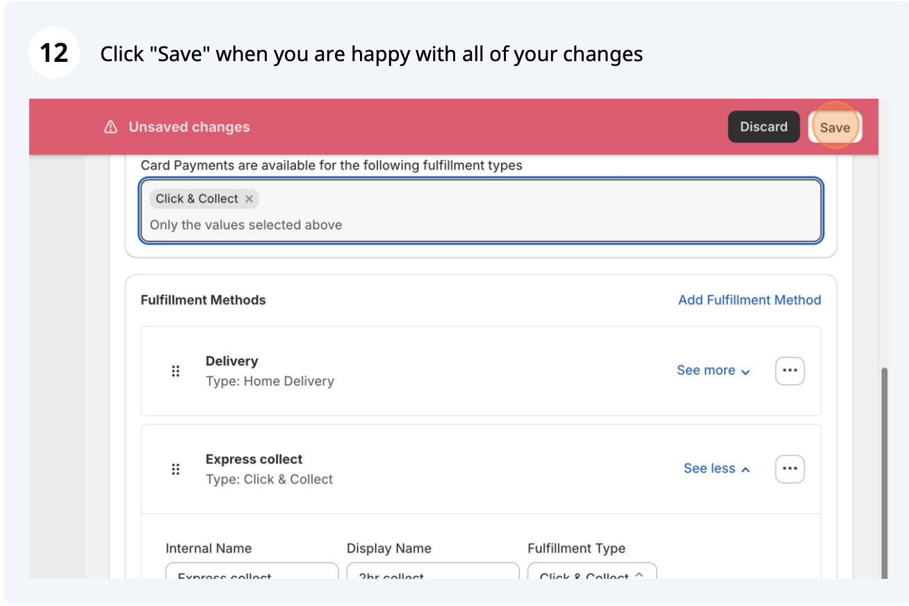 Configure your fulfilment method (screenshot 7 of 7)