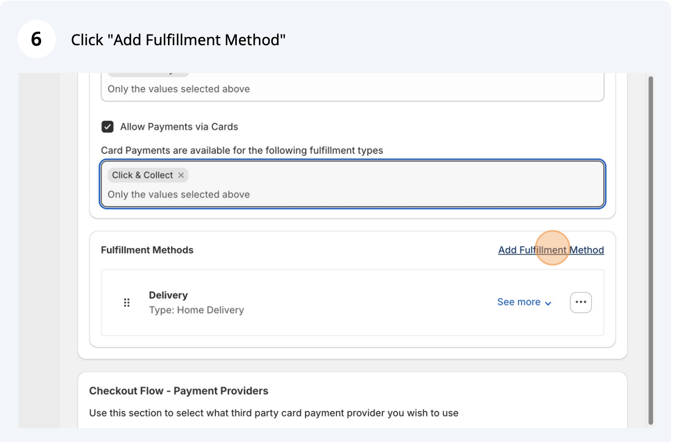 Configure your fulfilment method (screenshot 1 of 7)