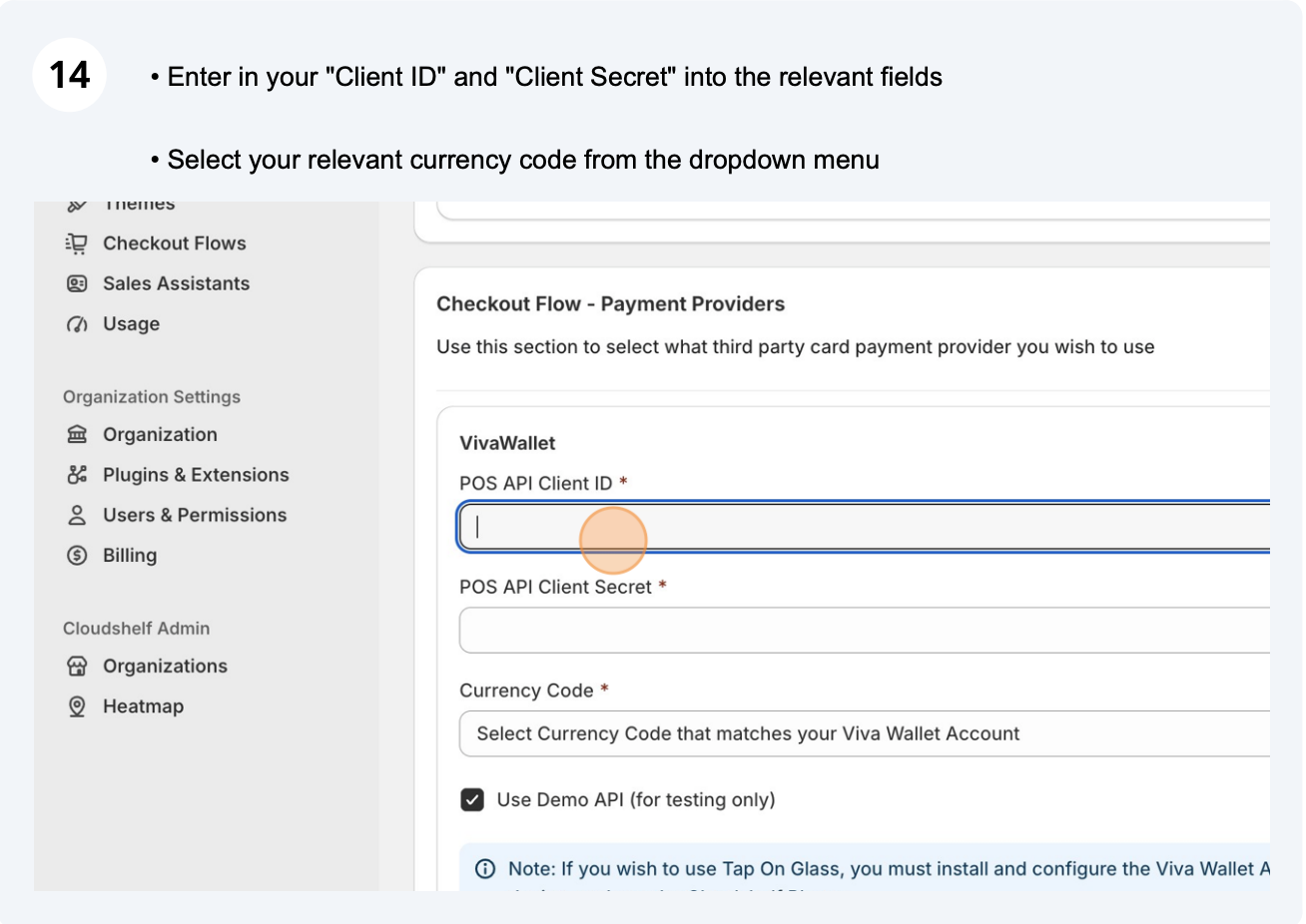 Add your Viva credentials (screenshot 2 of 4)