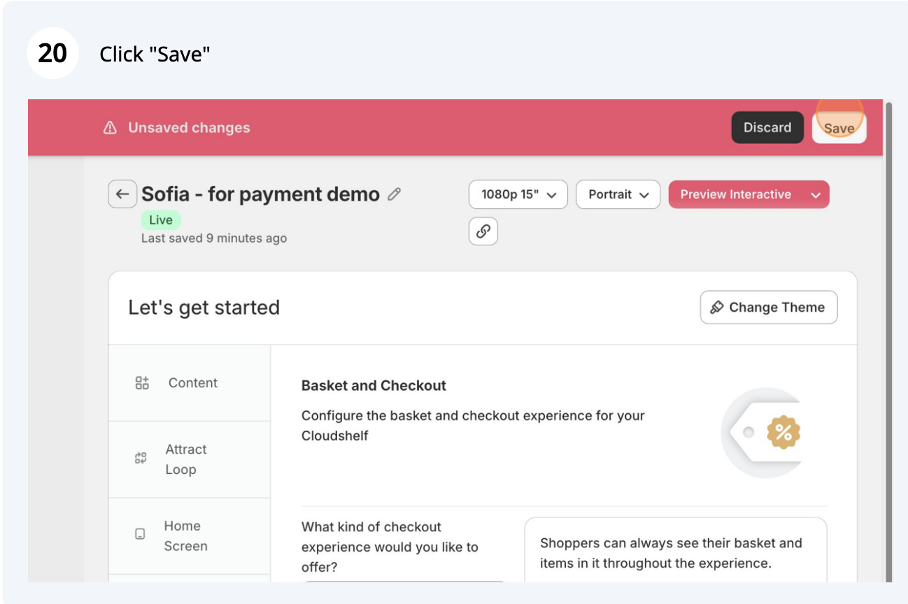 Assign your checkout flow to your Cloudshelf (screenshot 4 of 4)