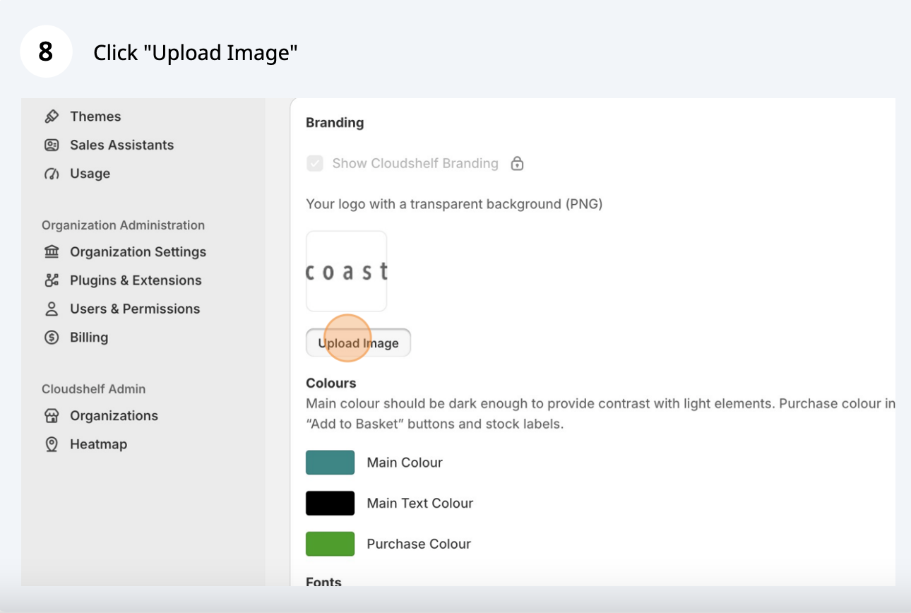 Upload your logo (screenshot 1 of 2)