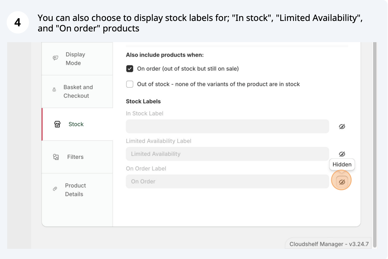 Stock settings (screenshot 4 of 5)