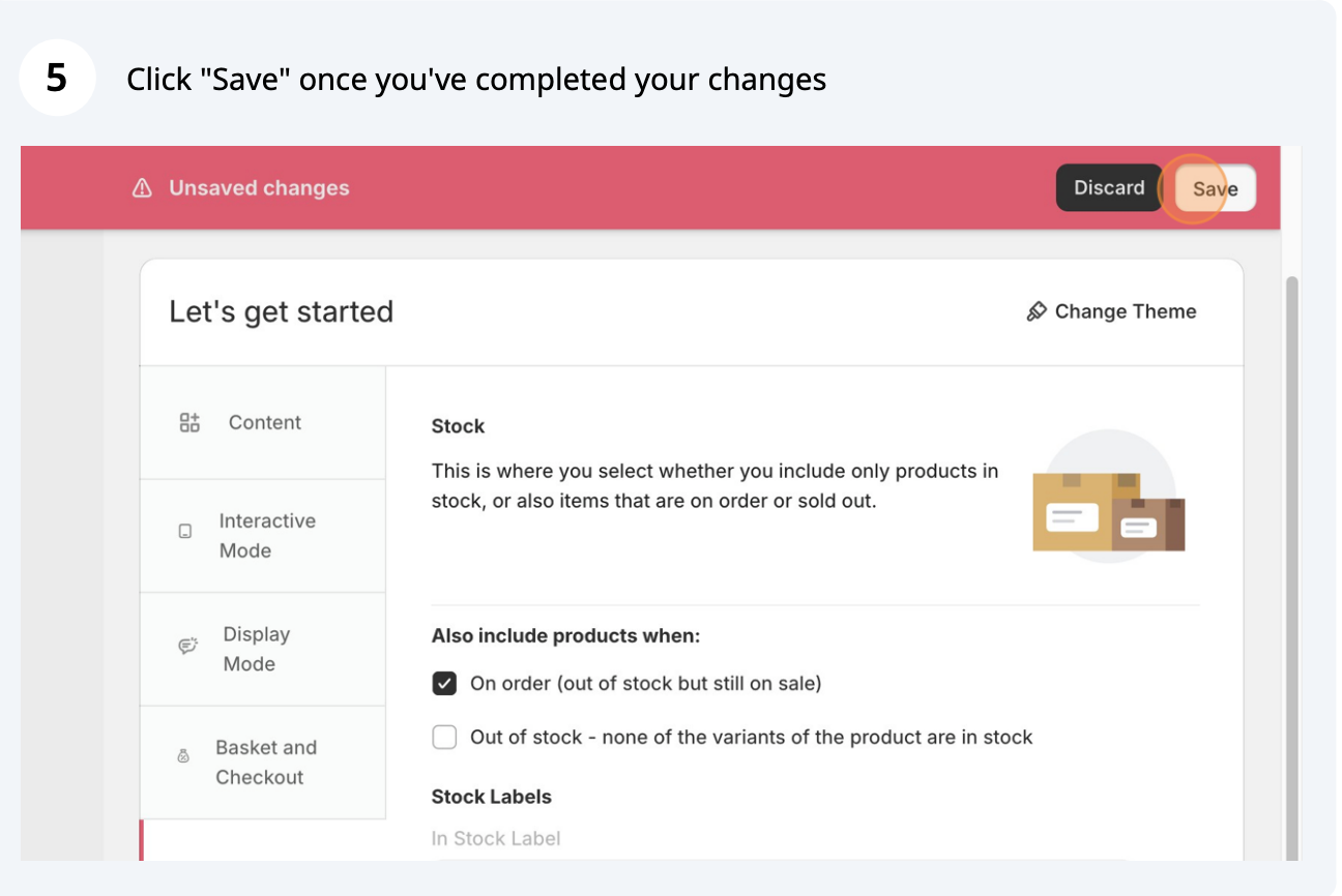 Stock settings (screenshot 5 of 5)