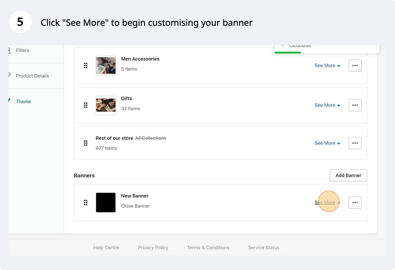 Plain screen banner, step 5 of 13