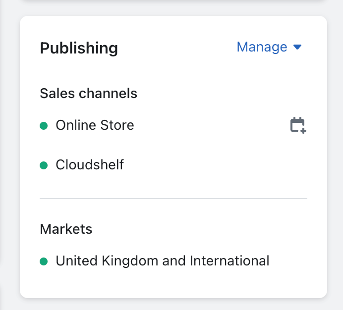 Cloudshelf listed under sales channels (screenshot 3 of 3)