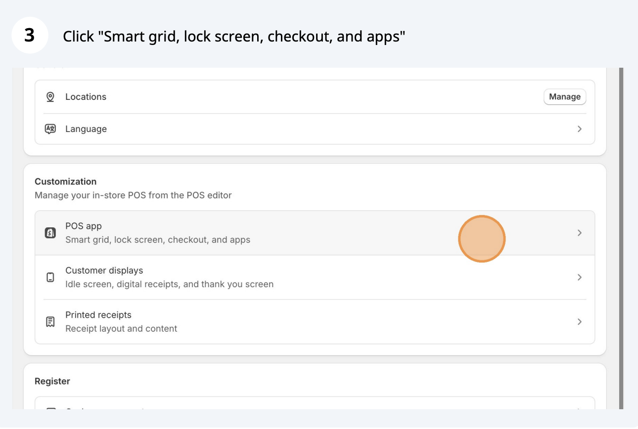 Configure Shopify POS, step 3 of 17