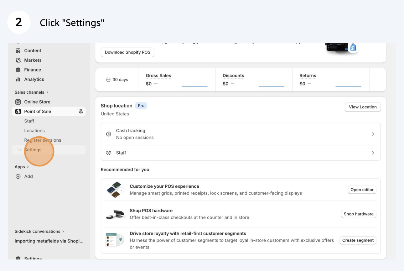 Configure Shopify POS, step 2 of 17