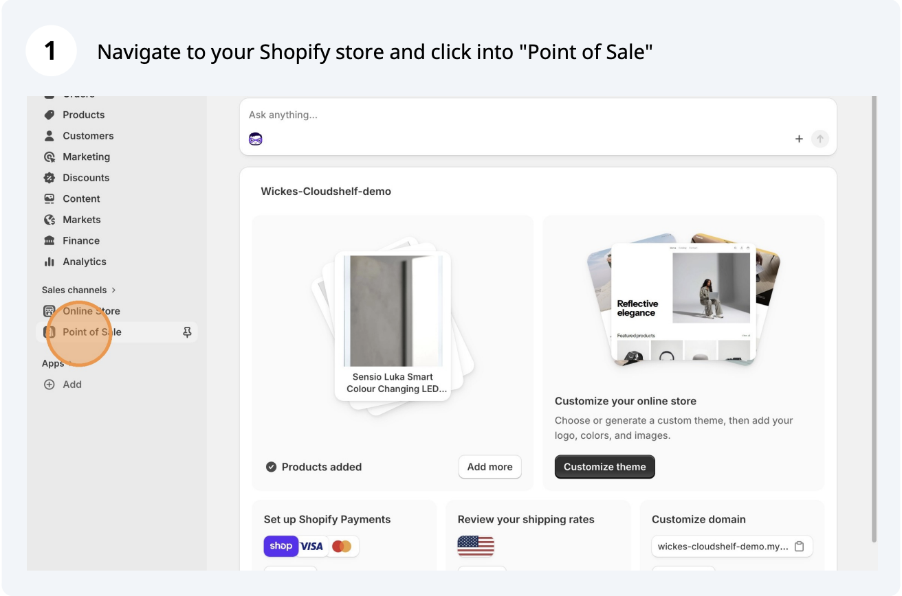 Configure Shopify POS, step 1 of 17
