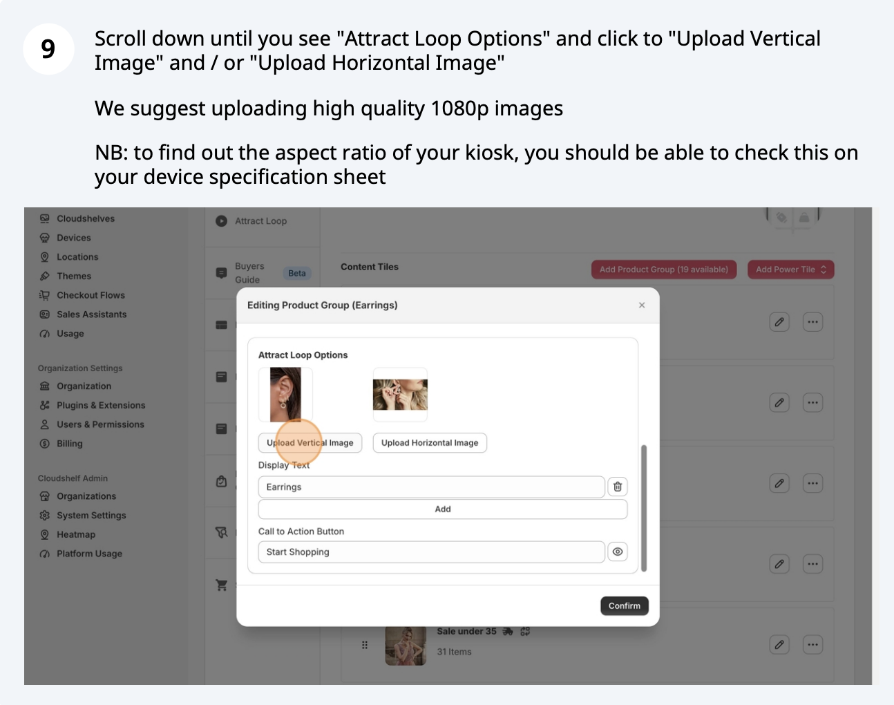 Attract loop setup, step 10 of 16