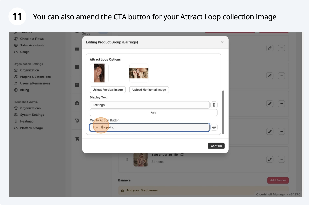 Attract loop setup, step 12 of 16