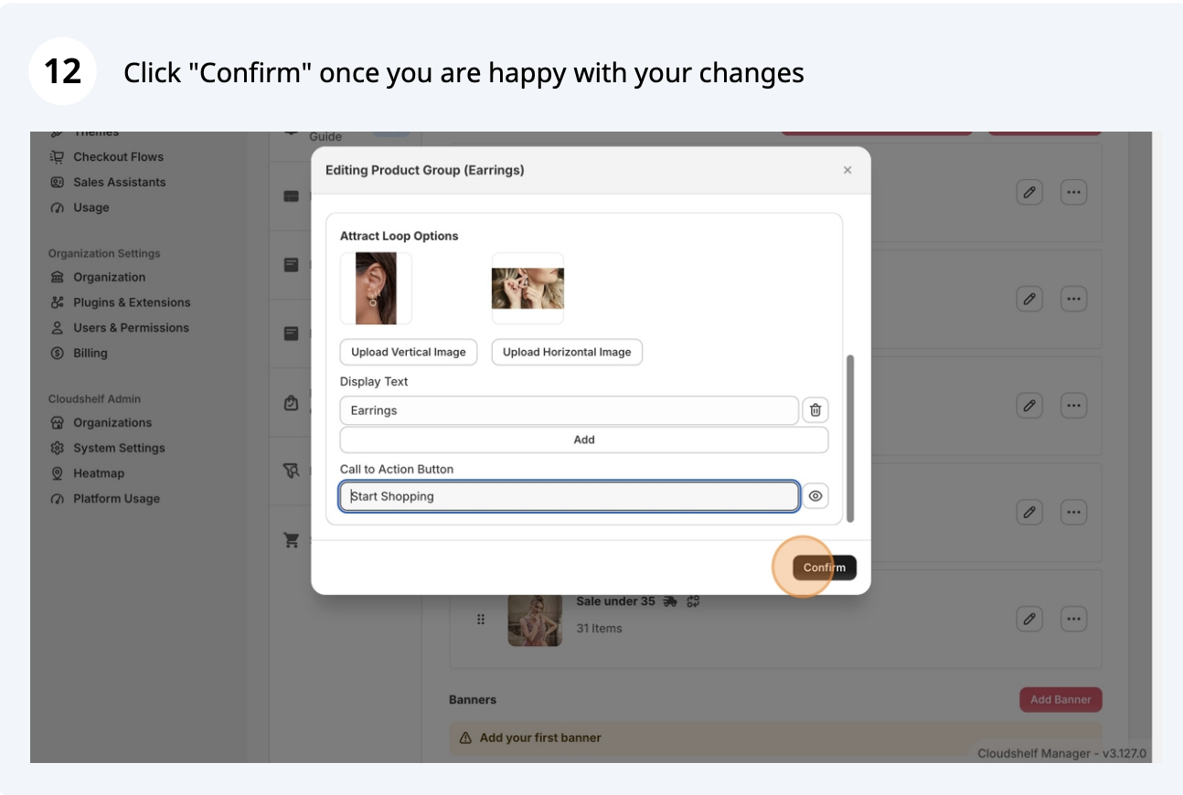 Attract loop setup, step 13 of 16