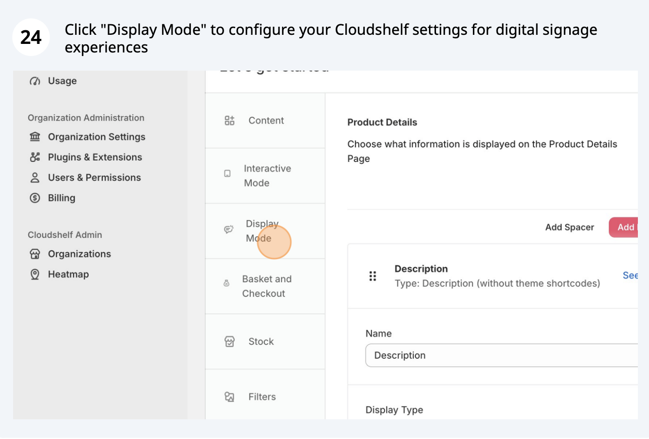 Display mode settings (screenshot 1 of 5)