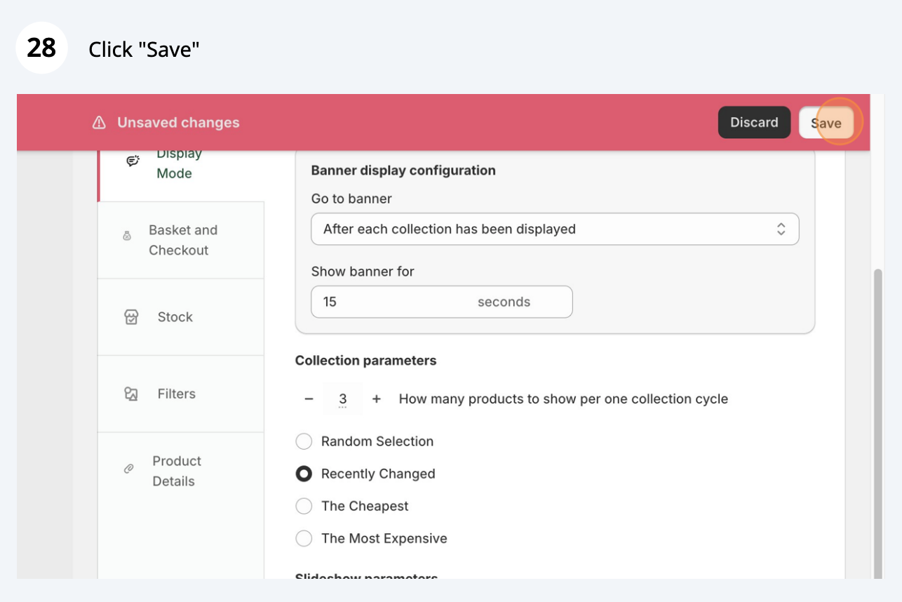 Display mode settings (screenshot 5 of 5)