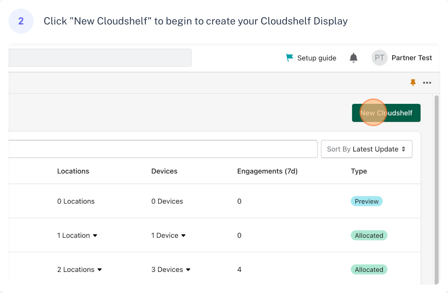 Create a Display mode Cloudshelf, step 2 of 9