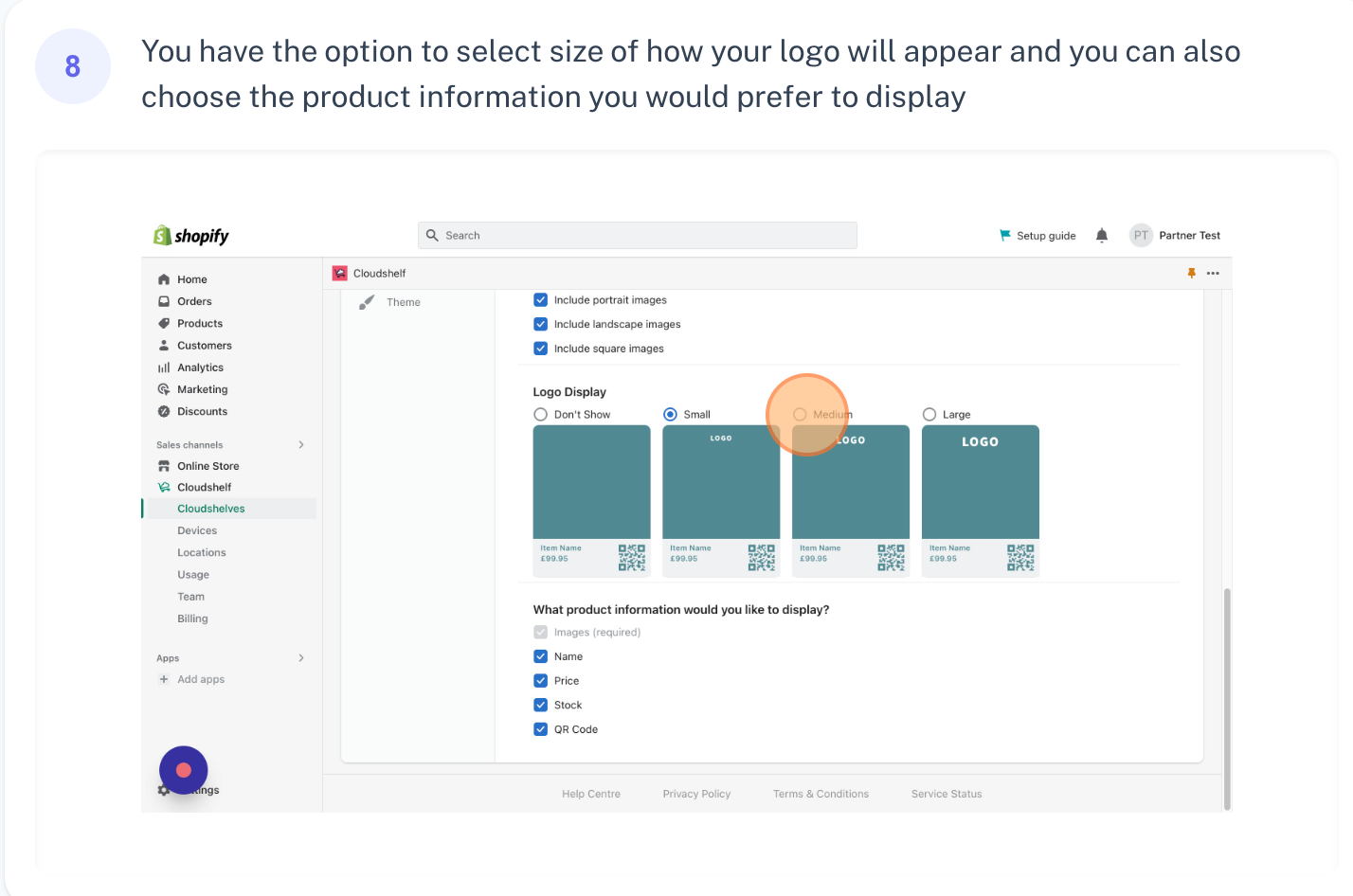 Create a Display mode Cloudshelf, step 8 of 9