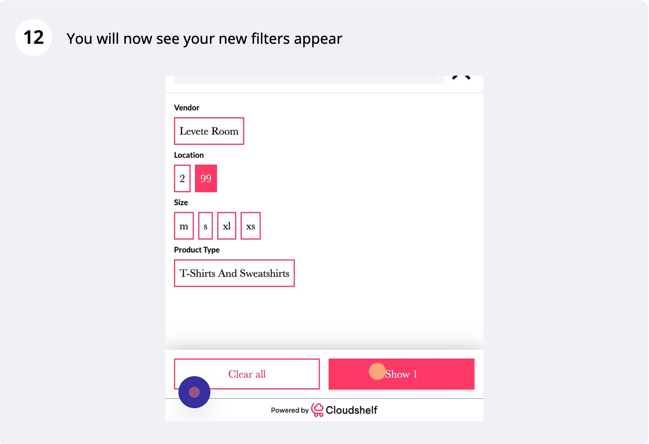 Metafields as filters, step 12 of 12